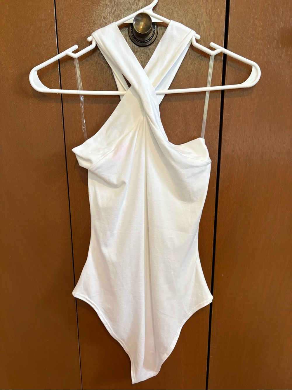 Pink Lily White Cross Bodysuit